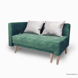 Кушетка Лилия-2, Зеленая/слоновая кость, левая