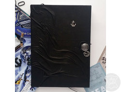 кожаный ежедневник, блокнот из кожи, мужской блокнот, блокнот ручной работы, морской ежедневник