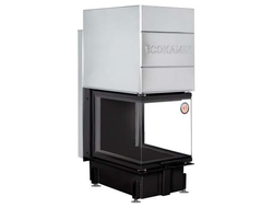 Каминная топка Дельта 700 РB три стекла подовое горение принтинг черный шамот, Экокамин (Россия)