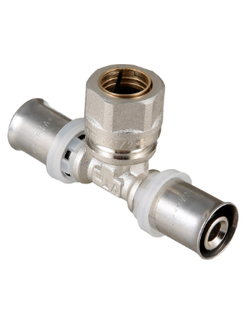 Пресс-фитинг – тройник с переходом на обжимное соединение 16x15x16 / 20x15x16 / 20x15x20