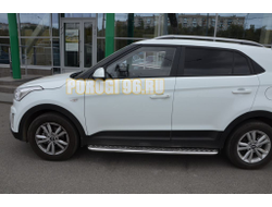 Пороги с накладным листом d42 для Hyundai Creta 2016-