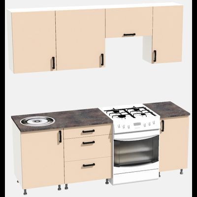 Кухня Эконом 1,5 метра (1100х400) Цвет: Фон бежевый/Фон бежевый