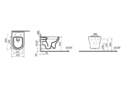 Подвесной безободковый унитаз Vitra Zentrum, 7786B003-0075