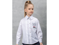 Д 5296 Блузка длинный рукав Кот р.122-158