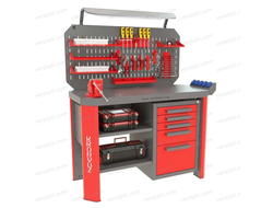 Верстак слесарный однотумбовый с тисками Гефест-ВС-05-ЭПОБ-Т2