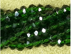Бусины стеклянные"Рондели" 4х3 мм 150 шт цвет темно зеленый