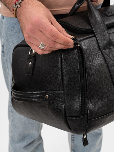 Кожаная дорожная сумка / рюкзак Napoli black 
(арт. 4034-01)