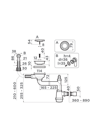 Арматура для одночашевых моек с круглым переливом WK-1-R