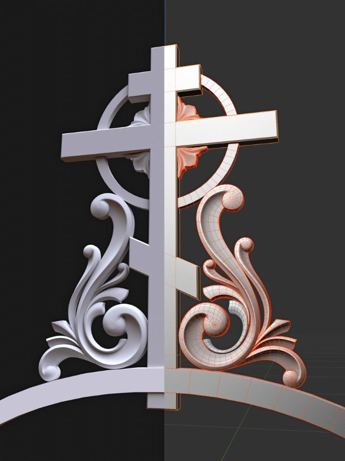 3d модель резного креста