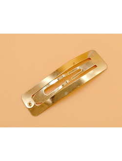 Металлическая заколка "клик", золото, 60 мм