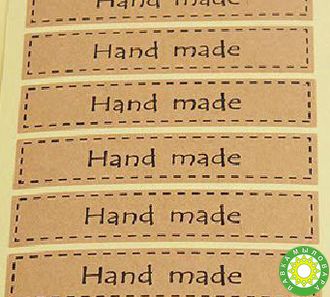 Hand made, 16 наклеек прямоугольных 1,5 * 7