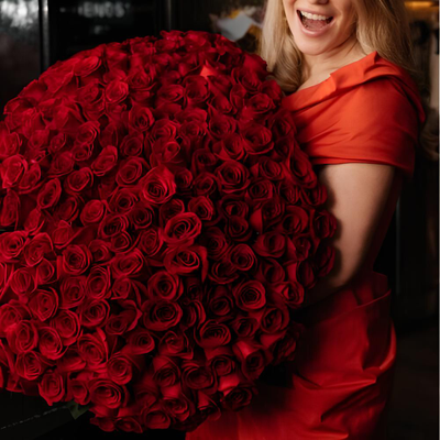 201 красная роза Голландия 80 см