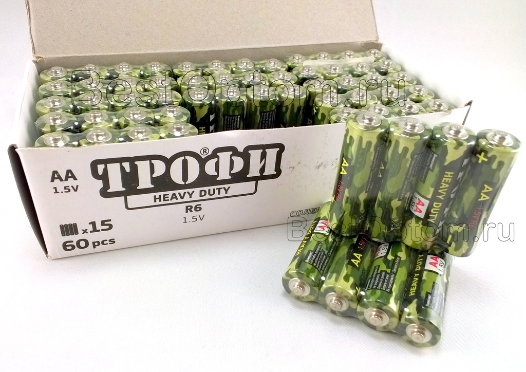 Пальчиковые Батарейки Трофи AA оптом
