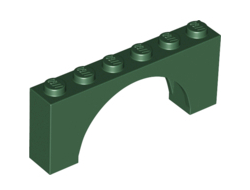 Arch 1 x 6 x 2 - Medium Thick Top without Reinforced Underside, Dark Green (15254 / 6387393)