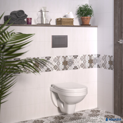 Инсталляция AQUAZIA ATOM 410 для подвесного унитаза, кнопка Atom (Матовый хром)