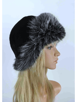 Ушанка "Север" цвет черный + чернобурка