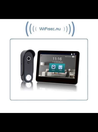 Автономный беспроводной комплект (сенсорный монитор 7" + панель вызова) с DVR + модуль управления электронным замком, HD (Acebell)