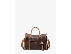 Сумка Michael Kors Shoulder с надписями коричневая