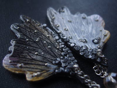Фэнтези серьги "Крылышки Дымчатой Феи"