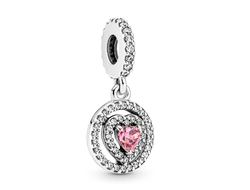 Шарм - подвеска Пандора розовое сердце