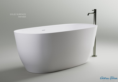 Astra-Form ванна Атрия Solid Surface 180/80 см с интегрированным переливом, белая матовая