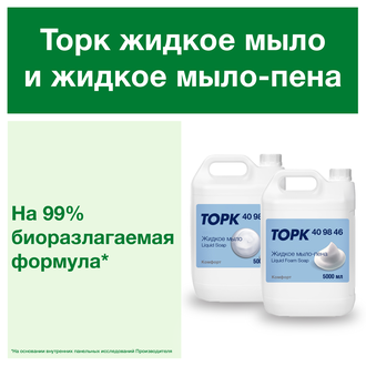 409844 Tork Комфорт жидкое мыло в канистрах 5 литров кремовое