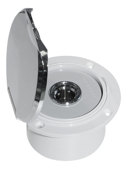 Короб с быстроразъемным штуцером, круглый, хромированный