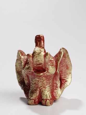 СУВЕНИР "Слоненок красный 4" золотистый