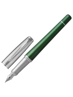 Ручка перьевая PARKER "Urban Premium Green CT", корпус зеленый, хромированные детали, синяя, 1931617