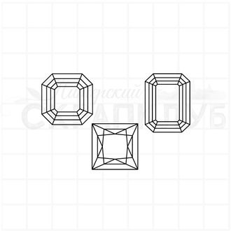 Штамп драгоценность с огранкой квадрат