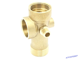 Латунный переходник с 5 подключениями (1''M, 1''F, 1/4''M, 1/4''F, 1''F)