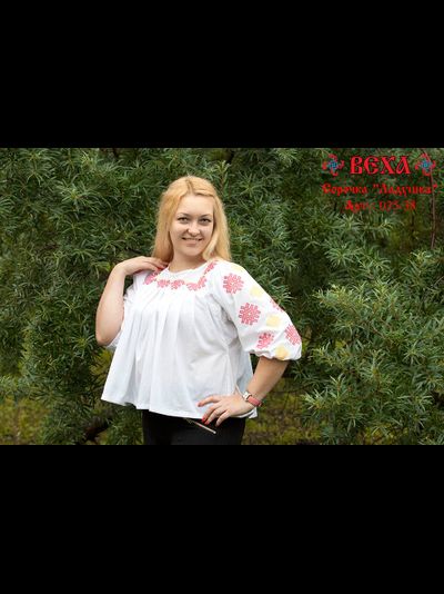 Рубаха женская "Ладушка" - крестьянка с вышивкой, 44-50 р.