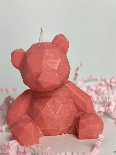 Свеча "Мишка геометрия" пастель