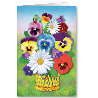 Набор для творчества изготовление открытки Корзиночка с цветами, АБ 23-803