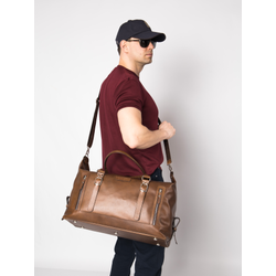Кожаная дорожная сумка Bergamo Premium brown (арт. 4048-63)