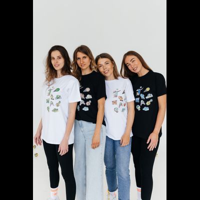 Футболка повседневная БЕЛАЯ  Volleylife (со стикерами) размер 50-56