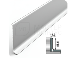Плинтус алюминиевый ПЛ 60, производства Лука высота 60мм. длина 2.5м. цвет серебро матовое