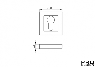 Накладка под цилиндр на квадратном основании Pro Design 489-С Черный