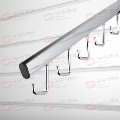 K154 Кронштейн хромированный для экономпанелей с 5-ю крючками под сумки