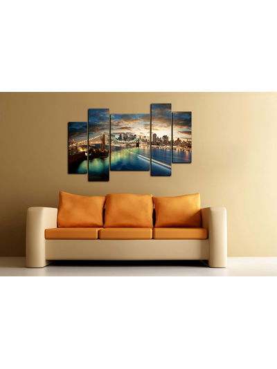 Модульная картина "Блеск ночного города"