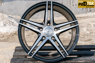 Комплект дисков R16 7,0J ET+35 5*114,3 Vossen VPS-302 Черный глянец с полированными лучами (G424)
