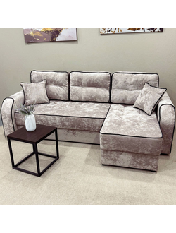 Угловой диван «СТИЛЬ» в плюше с кантом (З)