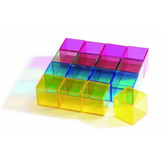 WPL KC2002 Кубики прозрачные &quot;Кристалл Радуга &quot; 16эл., 4 цвета, р-р кубика (5х5х5см)