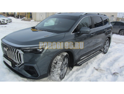 Пороги подножки "Luxe Silver" 1850 мм для Geely OKAVANGO I 2023-2025