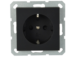 Розетка 2К+З Wedder, матовый черный