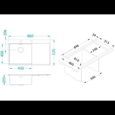 Мойка Alveus Pure 50 чаша справа
