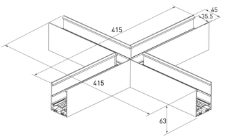 Коннектор крестовой MAG-CON-4563-X90 (Белый/Чёрный)