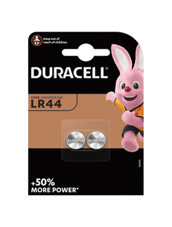 Батарейки DURACELL, LR44 (V13GA, 76A), алкалиновые, КОМПЛЕКТ 2 шт., в блистере, 81488664