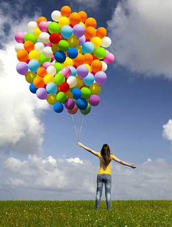 ОБЛАКО ИЗ 101 ГЕЛИЕВОГО ШАРА "WOW"