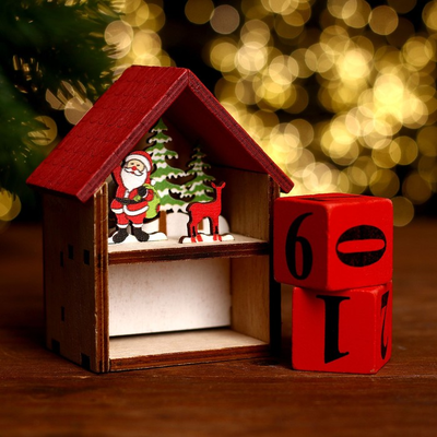 Вечный календарь с подсветкой «Новогодняя сказка» 8 × 5,2 × 10,5 см